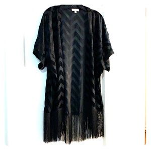 Black Kimono with velvet details.